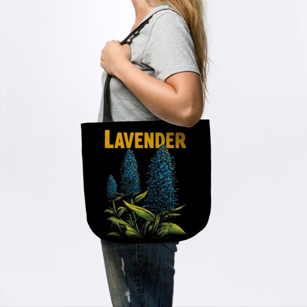 Retro Lavender Botanical Print Tee for Plant & Cottagecore Lovers by TuncGK