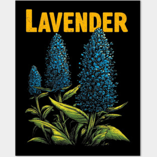 Retro Lavender Botanical Print Tee for Plant & Cottagecore Lovers Posters and Art