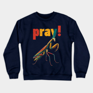 Pray! Colorful Mantis Tee for Nature Nerds & Insect Enthusiasts Crewneck Sweatshirt