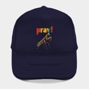 Pray! Colorful Mantis Tee for Nature Nerds & Insect Enthusiasts Hat