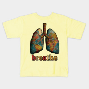 Breathe Map Lung Tee for Wellness, Meditation & Travel Lovers Kids T-Shirt