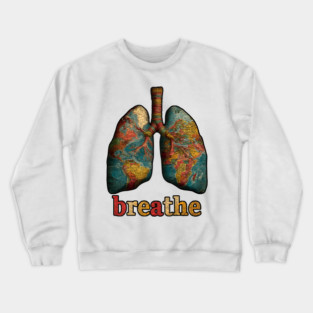 Breathe Map Lung Tee for Wellness, Meditation & Travel Lovers Crewneck Sweatshirt