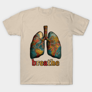 Breathe Map Lung Tee for Wellness, Meditation & Travel Lovers T-Shirt