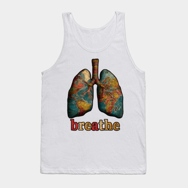 Breathe Map Lung Tee for Wellness, Meditation & Travel Lovers Tank Top by TuncGK