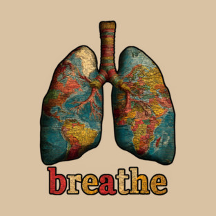 Breathe Map Lung Tee for Wellness, Meditation & Travel Lovers T-Shirt