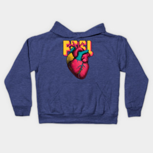 Feel Pop Art Anatomical Heart Tee for Emotional Creatives Kids Hoodie