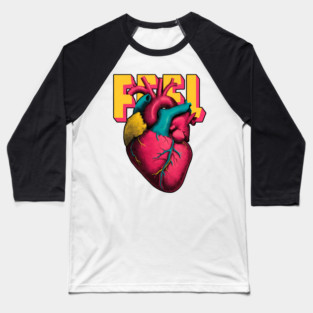 Feel Pop Art Anatomical Heart Tee for Emotional Creatives Baseball T-Shirt