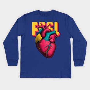 Feel Pop Art Anatomical Heart Tee for Emotional Creatives Kids Long Sleeve T-Shirt