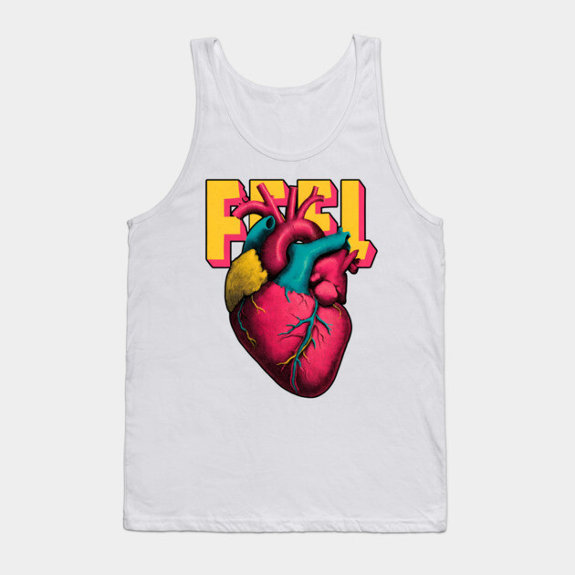 Feel Pop Art Anatomical Heart Tee for Emotional Creatives Tank Top by TuncGK