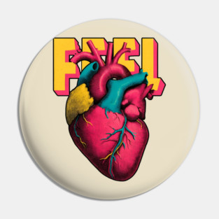 Feel Pop Art Anatomical Heart Tee for Emotional Creatives Pin