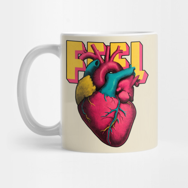 Feel Pop Art Anatomical Heart Tee for Emotional Creatives by TuncGK