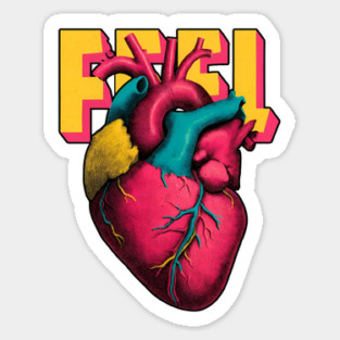 Feel Pop Art Anatomical Heart Tee for Emotional Creatives Magnet