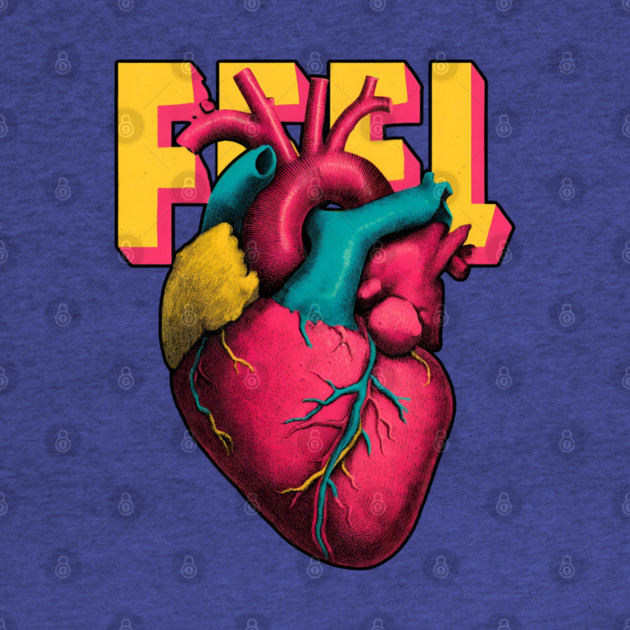 Feel Pop Art Anatomical Heart Tee for Emotional Creatives by TuncGK