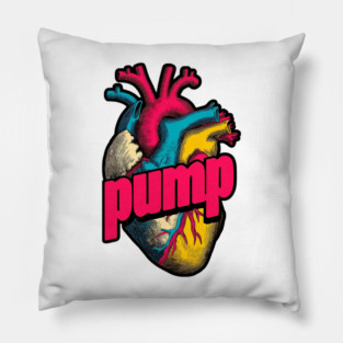 Pump Bold Heart Tee for Gym Rats, Runners & Passionate Humans Pillow