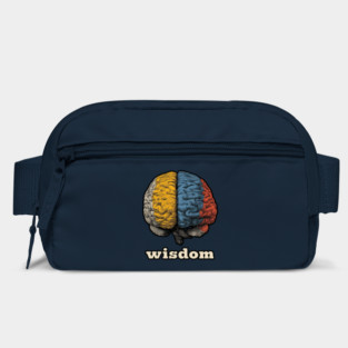 Wisdom Retro Brain Tee for Nerds, Psych Buffs & Thinkers Bag