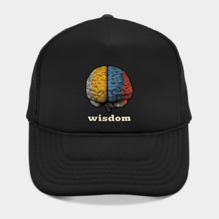 Wisdom Retro Brain Tee for Nerds, Psych Buffs & Thinkers Hat