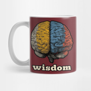 Wisdom Retro Brain Tee for Nerds, Psych Buffs & Thinkers Mug
