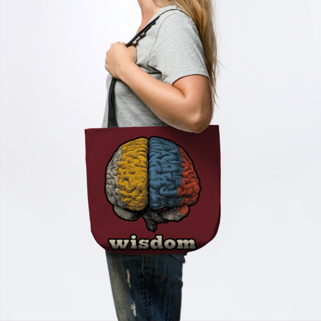 Wisdom Retro Brain Tee for Nerds, Psych Buffs & Thinkers by TuncGK