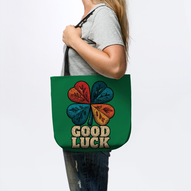 Good Luck Retro Clover Tee for Irish Souls & Optimists by TuncGK