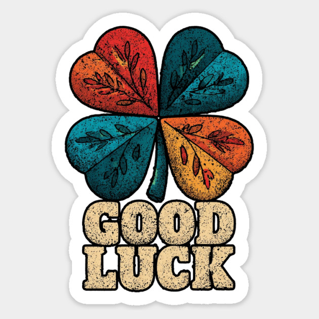 Good Luck Retro Clover Tee for Irish Souls & Optimists Magnet by TuncGK
