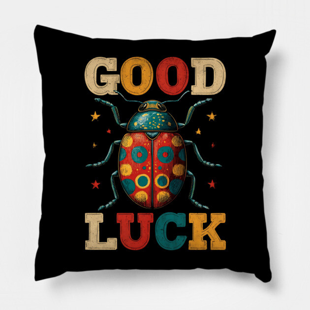 Ladybug Good Luck Tee for Nature Lovers & Whimsical Souls Pillow by TuncGK