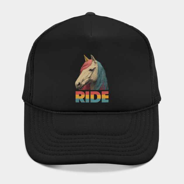 Ride Retro Unicorn Tee for Daydreamers & Free Spirits by TuncGK