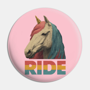 Ride Retro Unicorn Tee for Daydreamers & Free Spirits Pin