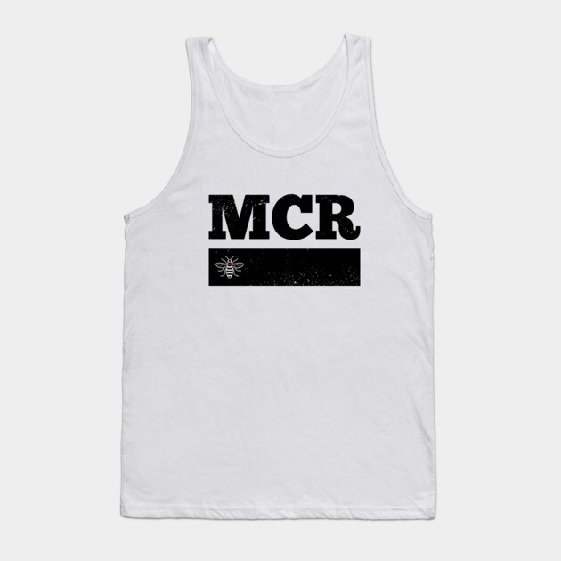 Black Love MCR Manchester Worker Bee Retro Grunge Tank Top by Butter Creative