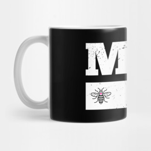 White Love MCR Manchester Worker Bee Retro Grunge Mug