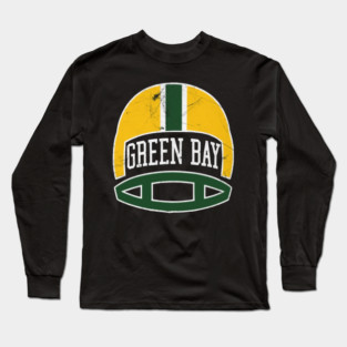 Vintage Green Bay Helmet Retro Football Tribute Long Sleeve T-Shirt
