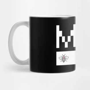 White Love MCR Manchester Worker Bee Digital Pixel Mug