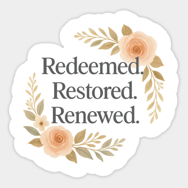 Redeemed. Restored. Renewed. Christian Gifts Magnet by Jonas 's Store