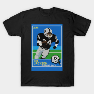 Bo Jackson Retro Pixel Football Card Tribute T-Shirt