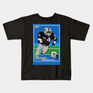 Bo Jackson Retro Pixel Football Card Tribute Kids T-Shirt