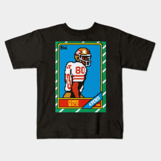 Jerry Rice 8-Bit Football Card Tribute Kids T-Shirt