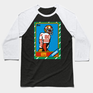 Jerry Rice 8-Bit Football Card Tribute Baseball T-Shirt