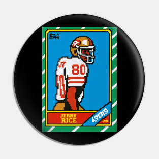 Jerry Rice 8-Bit Football Card Tribute Pin