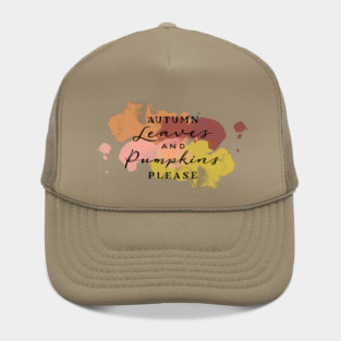 Aumtumn Leaves and Pumpkins Please Hat