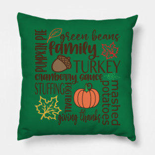 Thanksgiving Dinner Word Salad Pillow
