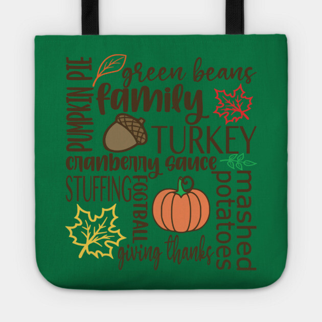 Thanksgiving Dinner Word Salad Tote by casualteesinc