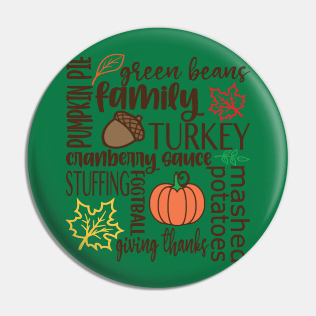 Thanksgiving Dinner Word Salad Pin by casualteesinc