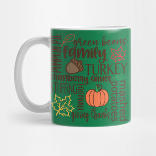 Thanksgiving Dinner Word Salad Mug