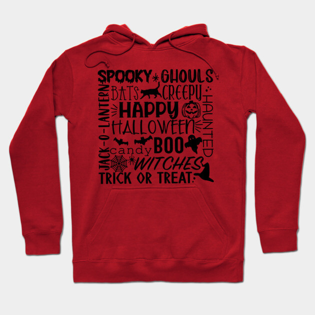 Sppoky Halloween Words Hoodie by casualteesinc
