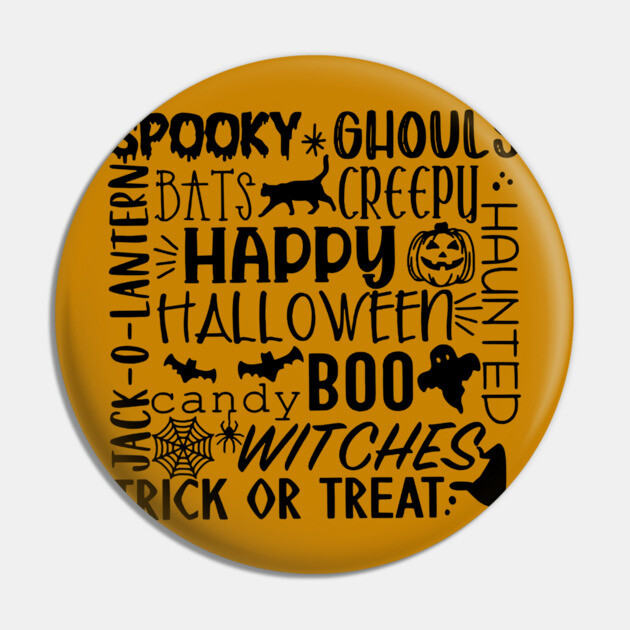 Sppoky Halloween Words Pin by casualteesinc