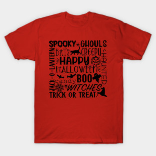 Sppoky Halloween Words T-Shirt