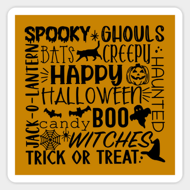 Sppoky Halloween Words Sticker by casualteesinc