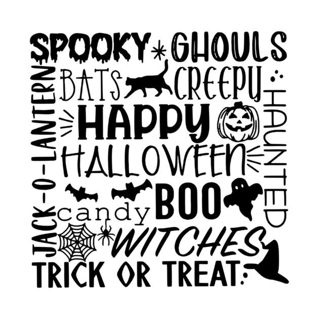 Sppoky Halloween Words by casualteesinc