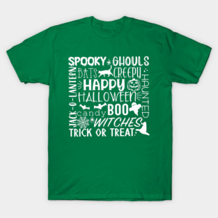 Spooky Halloween Words White T-Shirt