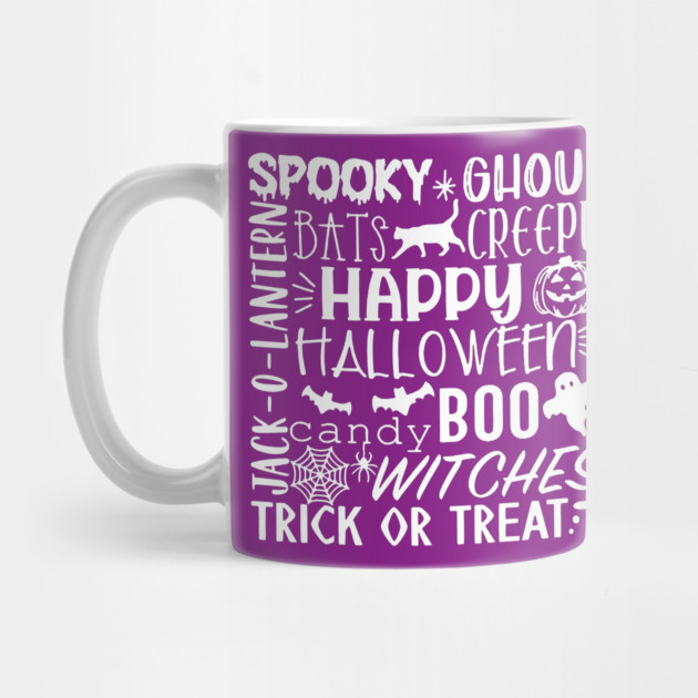 Spooky Halloween Words White by casualteesinc