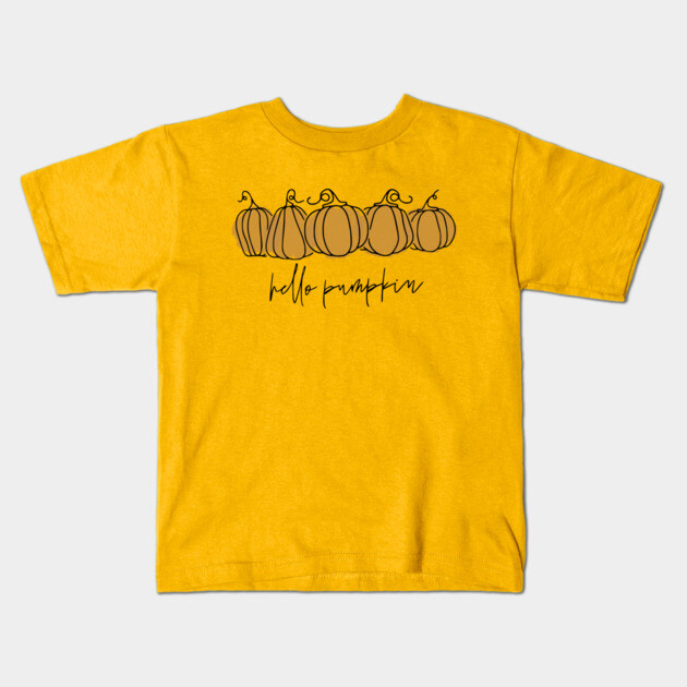 Hello Pumpkin Kids T-Shirt by casualteesinc